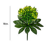 Штучна квіті букет бордюрна пластикова півонія-шишка, 18 см, фото 4