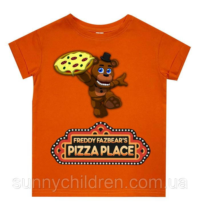 Дитяча футболка FNAF Freddy Fazbear з піцою, мерч фнаф