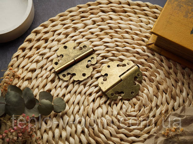 Петля декоративна. Колір "стара латунь". 55х55мм, фото 1