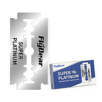 Леза двосторонні для бритв, перукарські леза "Super Platinum Professional", 10 штук BOX. Сталь 56 HRS