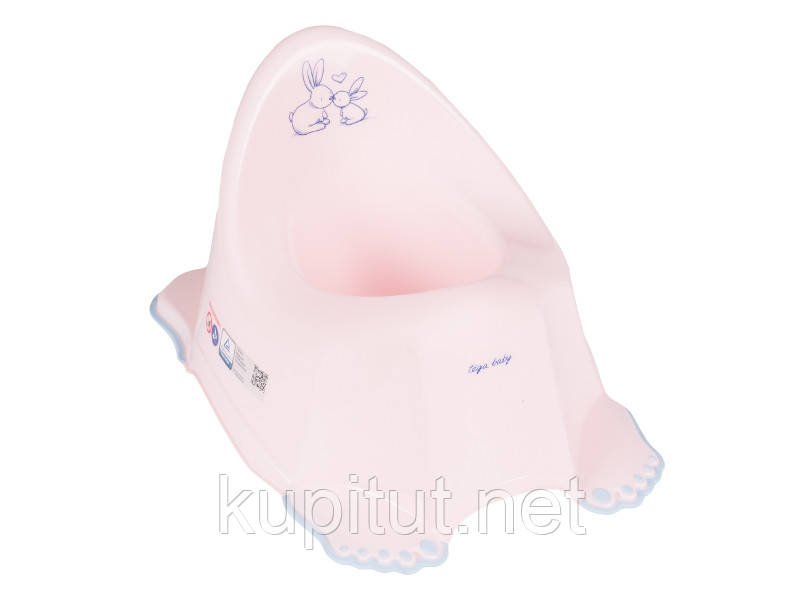 Горщик дитячий антиковзкий Bunny powder pink