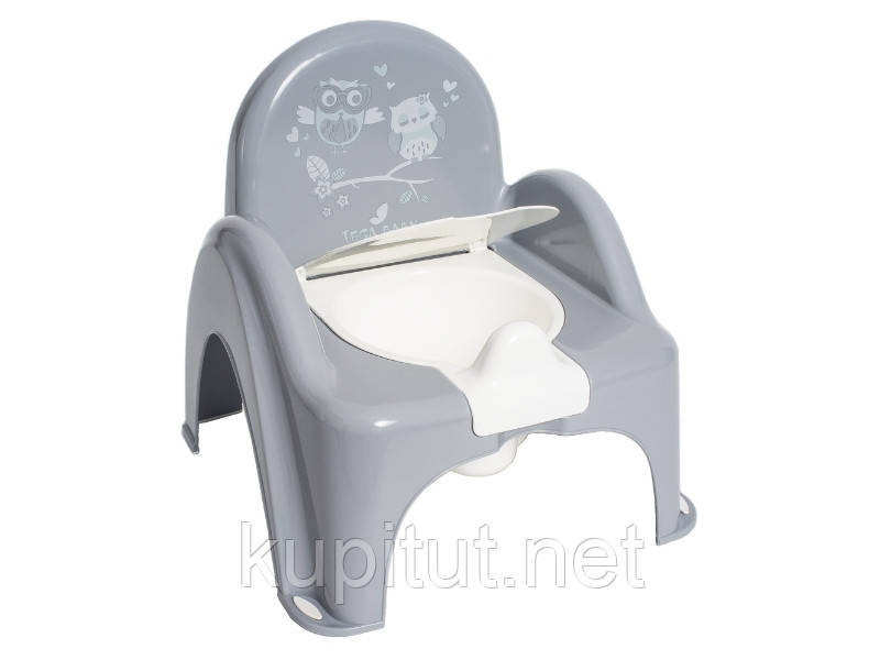 Горщик- стілець дитячий антиковзкий OWLS grey, фото 1