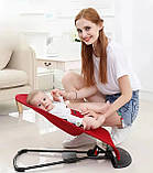 Дитячий шезлонг (крісло-гойдалка) бордовий + дуга з іграшками в подарунок, фото 5