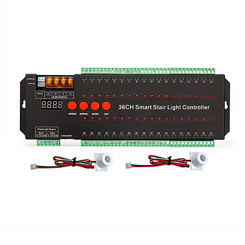 Контролер для LED підсвічування сходів 25А DC5-12V 36 каналів