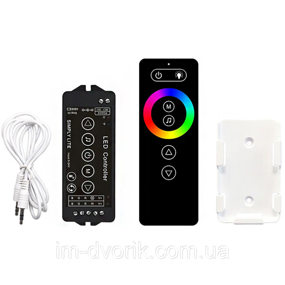 Контролер LED RGB RF Music 18А DC12-24V із сенсорним пультом