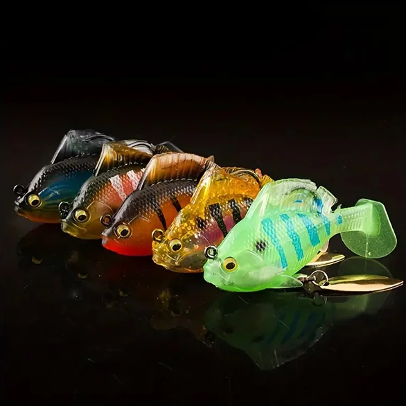 Силіконові приманки на щуку, судака, окуня 5 штук з вагою 14г, фото 1