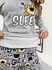 Жіноча піжама тепла COSY бавовна з начісом Baby Leo 2XL сіра, фото 6