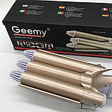 Професійна потрійна плойка щипці для укладки волосся Geemy GM 1988 / Щипці для створення локонів, фото 7