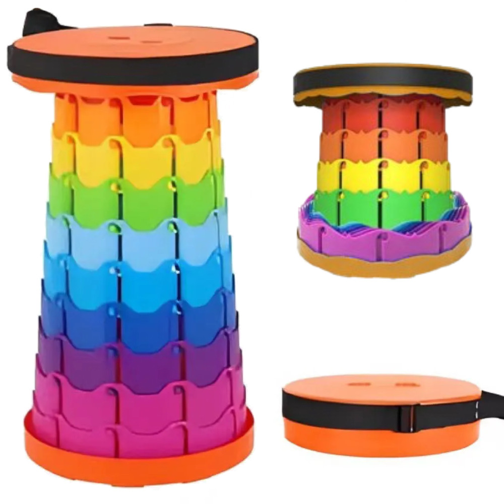 Складаний стілець Telescopic stool, Різнокольоровий / Розкладний телескопічний стілець для походів