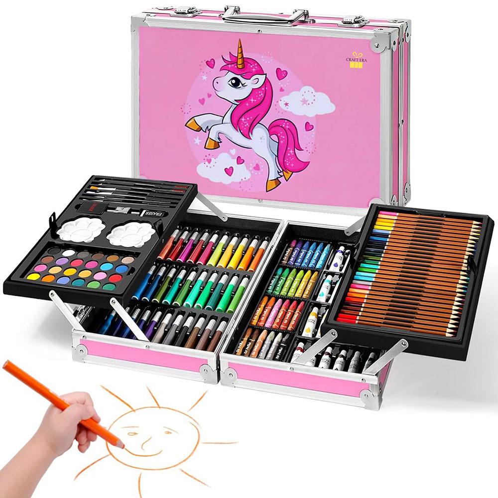 Набор для рисования 145 предметов, в чемодане / Большой набор для ...