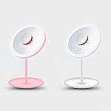 Настільне дзеркало з підсвічуванням та вентилятором Beauty Breeze Mirror, Біле / Косметичне кругле дзеркало, фото 10
