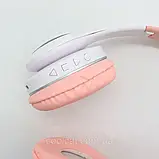 Бездротові навушники з котячими вушками, VZV-23M, Рожеві / Дитячі Bluetooth навушники з мікрофоном, фото 7