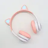 Бездротові навушники з котячими вушками, VZV-23M, Рожеві / Дитячі Bluetooth навушники з мікрофоном, фото 10