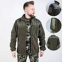 Тепла флісова кофта 280 г/м2 розміри XS — 4XL, Олива/ Тактична кофта для військових/Фліска для ВСУ 3XL