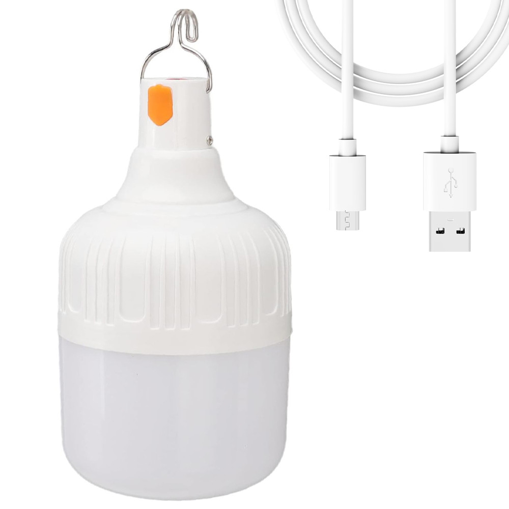 Лампа акумуляторна 30W, від USB з гачком / Лампа-ліхтар для кемпінгу / Лампочка аварійного освітлення