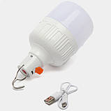 Лампа акумуляторна 30W, від USB з гачком / Лампа-ліхтар для кемпінгу / Лампочка аварійного освітлення, фото 11