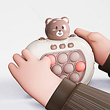 Антистрес іграшка "Ведмедик" поп іт, Pop it PRO Bear, Коричневий, на батарейках / Електронний портативний попіт, фото 4