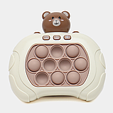 Антистрес іграшка "Ведмедик" поп іт, Pop it PRO Bear, Коричневий, на батарейках / Електронний портативний попіт, фото 5