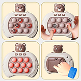 Антистрес іграшка "Ведмедик" поп іт, Pop it PRO Bear, Коричневий, на батарейках / Електронний портативний попіт, фото 8