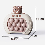 Антистрес іграшка "Ведмедик" поп іт, Pop it PRO Bear, Коричневий, на батарейках / Електронний портативний попіт, фото 9