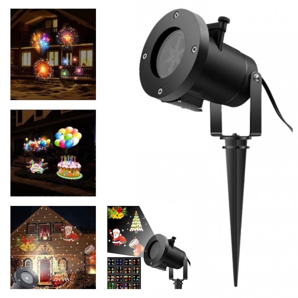 Садовий лазерний проектор Christmas Laser Projector №16F / Водонепроникний Новорічний проектор, фото 1