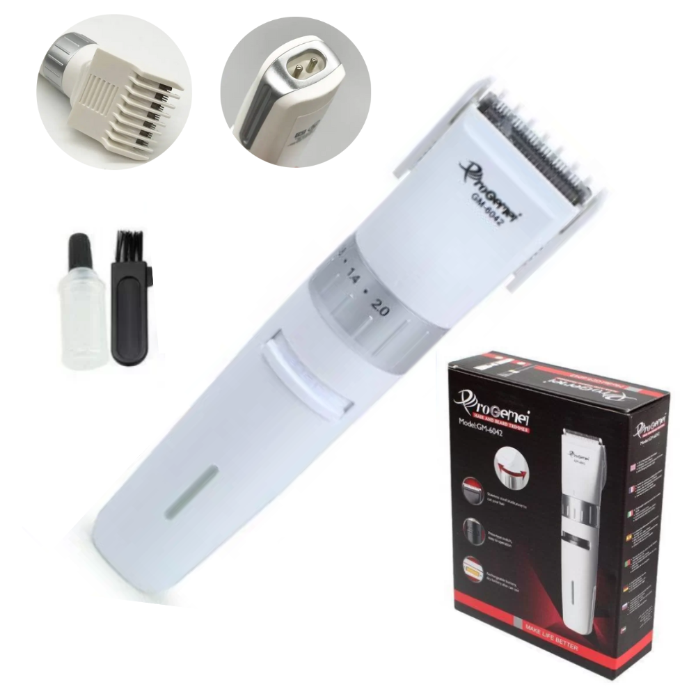 Машинка для стрижки с индикатором зарядки Geemy GM-6042 / Профессиональный аккумуляторный триммер для стрижки