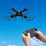 Квадрокоптер з підсвічуванням та WiFi камерою LH-X43W / Дрон на радіокеруванні, фото 5