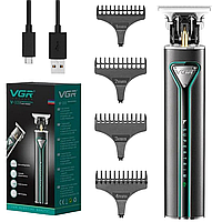 Машинка для стрижки волосся з USB, 4 насадки, VGR-009 / Акумуляторний тример / Чоловічий тример для бороди