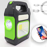 Ліхтар портативний з USB, повербанком та сонячною батареєю JY-978B / Портативний ліхтар / Універсальна лампа