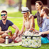 Складна термосумка з ручками 41x26x23 см / Сумка-холодильник для пікніка / Термоізоляційна сумка-кошик, фото 2