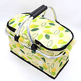 Складна термосумка з ручками 41x26x23 см / Сумка-холодильник для пікніка / Термоізоляційна сумка-кошик, фото 4