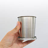 Складна склянка металева 250 мл / Розкладна склянка / Складана чашка / Похідна чашка, фото 6