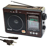 Радіоприймач акумуляторний USB, 1800мАч GOLON RX-9966UAR / Ретро радіо / Портативне радіо