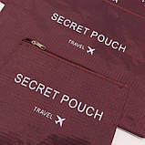 Набір дорожніх органайзерів для речей 6шт Laundry Pouch, Бордовий / Дорожня косметичка / Органайзери для подорожей, фото 6