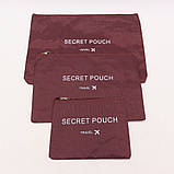Набір дорожніх органайзерів для речей 6шт Laundry Pouch, Бордовий / Дорожня косметичка / Органайзери для подорожей, фото 11