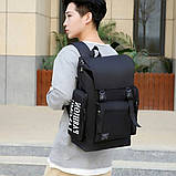 Міський рюкзак на 25л, 48х30х17см, Fashion Insider, Чорний / Багатофункціональний шкільний портфель, фото 6