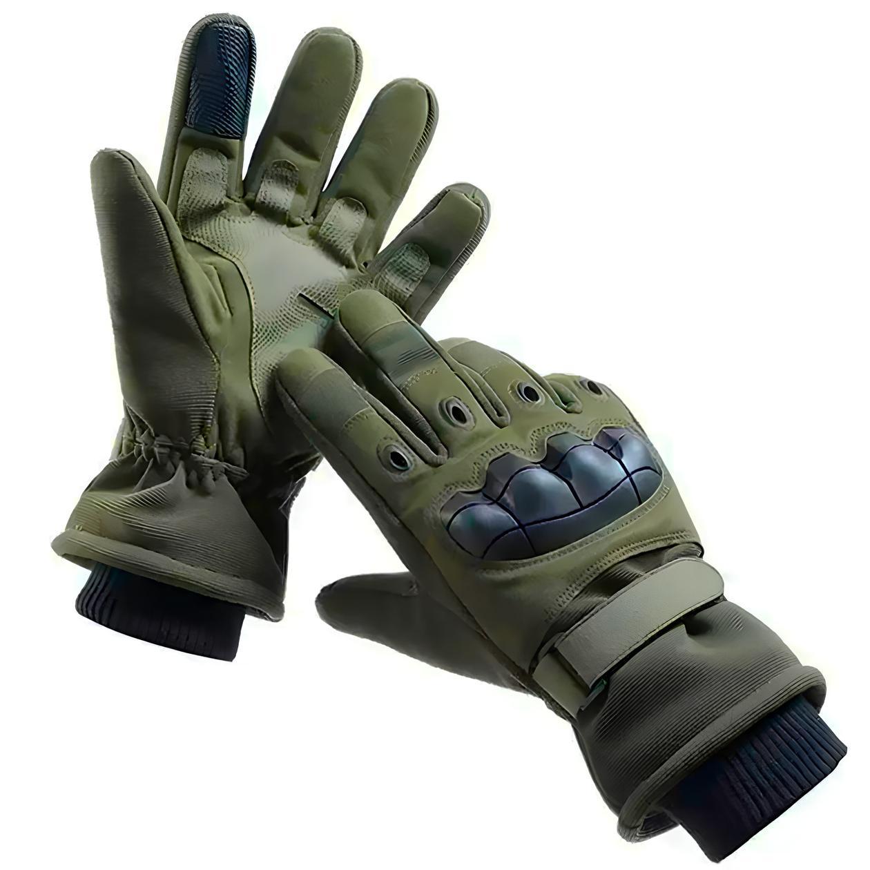 Рукавиці тактичні сенсорні із захистом -20° (розмір L-XXL), Хакі / Рукавиці зимові / Штурмові рукавиці, фото 1
