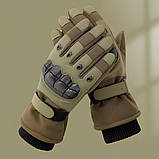 Рукавиці тактичні сенсорні із захистом -20° (розмір L-XXL), Хакі / Рукавиці зимові / Штурмові рукавиці, фото 2