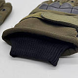 Рукавиці тактичні сенсорні із захистом -20° (розмір L-XXL), Хакі / Рукавиці зимові / Штурмові рукавиці, фото 7
