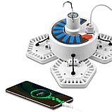 Комплект 2 шт. Кемпінговий LED світильник із сонячною панеллю 5000 мА·год, 169 LED/Акумуляторний аварійний ліхтар, фото 3