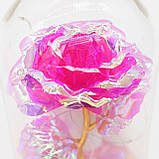 Вічна Троянда в колбі з ведмедиком 21 см + підсвітка / Нічник вічна роза / Подарункова троянда коханій, фото 7