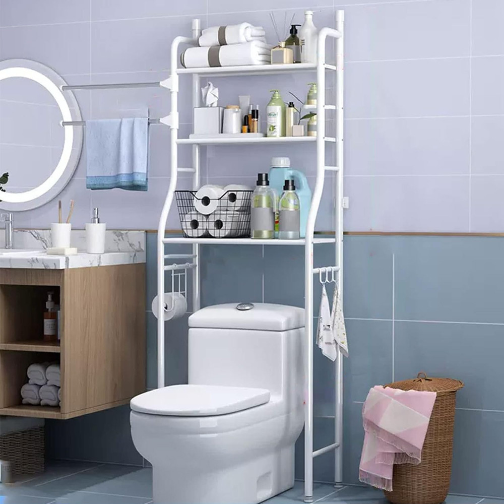 Стелаж для зберігання над пральною машиною LAUNDRY RACK TW-106 / Полиця над унітазом / Полиця стелаж у ванну