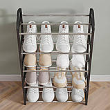 Підлогова полиця для взуття 5 ярусів, 69х41х19см / Поличка для взуття / Взуттєва полиця стелаж у вітальню, фото 2