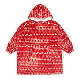 Новорічна толстовка-плед з капюшоном для дітей, фланелева, Червона / Різдвяна піжама дитяча, фото 5