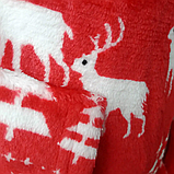 Новорічна толстовка-плед з капюшоном для дітей, фланелева, Червона / Різдвяна піжама дитяча, фото 3