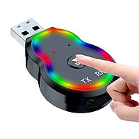 Приймач-передавач 2в1 з RGB підсвічуванням Q2 / Bluetooth (5,3) аудіоадаптер / USB приймач
