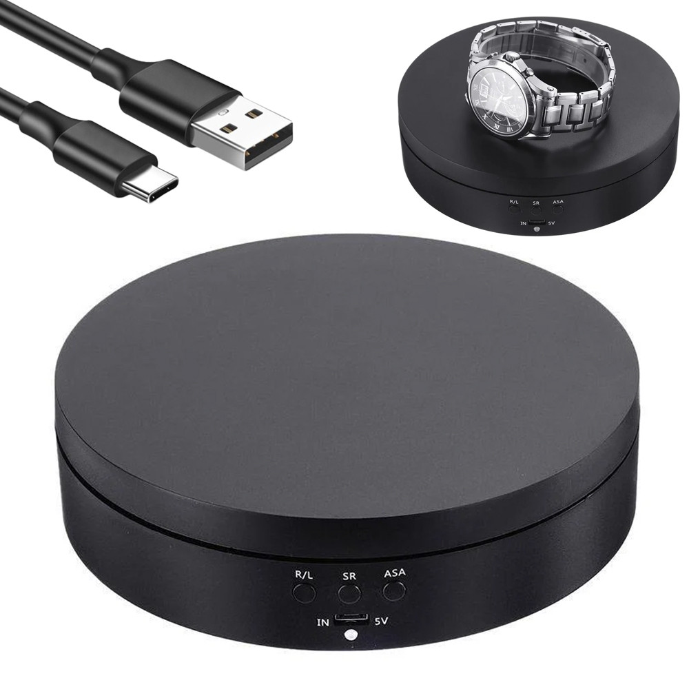 Стіл для предметної фотозйомки (13,8см) від USB, MAG-733 / Обертова платформа для демонстрації товарів