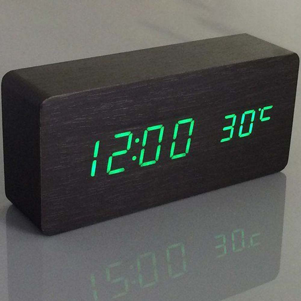 Настільний годинник з LED підсвічуванням від USB, батарейок + термометр і гігрометр, VST-862S-1 / Електронний годинник