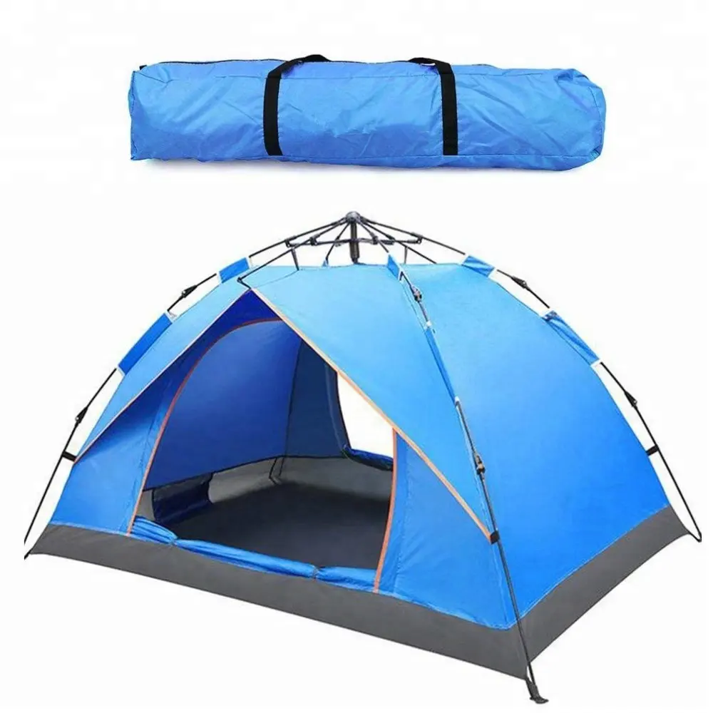 Намет автоматичний для 4-х (210х210х135см) + чохол, G-Tent, Синій / Туристична палатка для кемпінгу