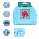 Інтерактивний планшет для вивчення англійської мови + 112 карток, Синій / Розвиваючі картки для дітей, фото 4